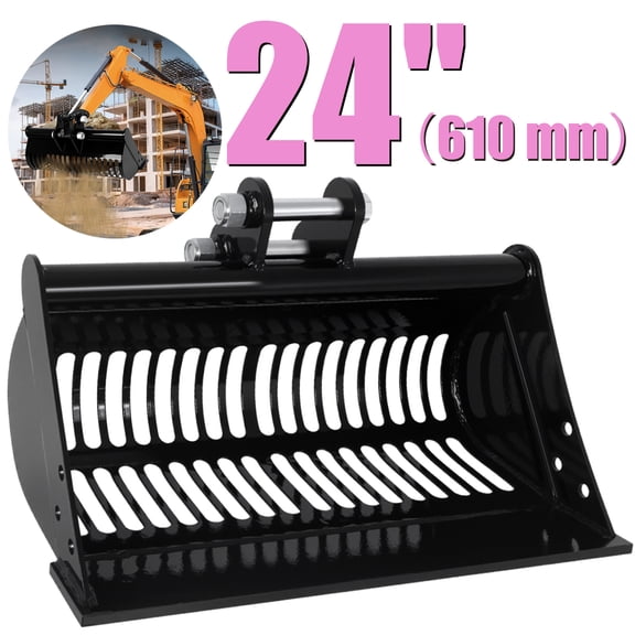 Mini Excavator Screening Bucket, Excavator Attachments Soil Sieving Buckets for Small Digger, High Manganese Steel Filter Frame, 24 Inch Sieve Bucket, Durable Excavator Accessory, for recycle sites