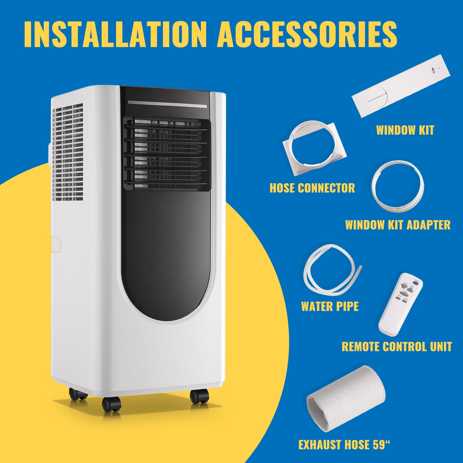 DEMULLER Portable Air Conditioner 4400 BTU SACC(8000 ASHRAE),3-in-1 AC Units with Remote Control New
