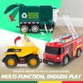 thumbnail image 2 of VROOMIX 3-Pack Emergency Vehicle Toy Set – Friction Powered Garbage Truck, Fire Truck, and Construction Vehicle with Lights and Sounds – Educational Toy Set for Boys, Xmas Ideal Gift for Kids, 2 of 7