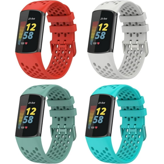 MYKOMI Sport Band Compatible with Fitbit Charge 6 Watch Strap Durable Stylish Flexible Breathable Soft Silicone Wristband bracelet for Charge 6 Replacement band