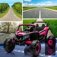 thumbnail image 3 of EastVita Ride on UTV Car, 24V Battery Powerd Electric Off-Road UTV Car w/Remote Control, 200W Motor, Spring Suspension, Music, LED Lights, Ride on Car Rose Red, 3 of 7