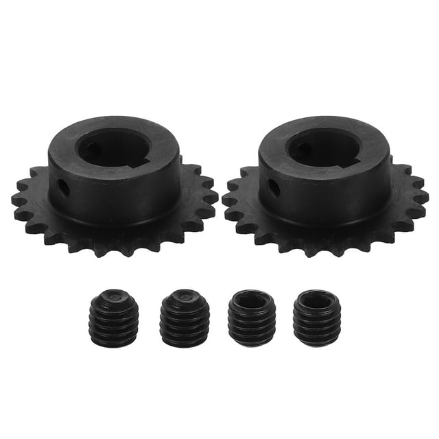2Pack #25 Chain Roller Sprocket 16mm Bore 1/4" Pitch 22 Tooth Keyway 5 x 2.3mm