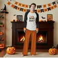 thumbnail image 6 of Halloween Pajama Set Long Sleeves and Pants Two-Piece Set Holiday Pajamas Cute Pumpkin Ghost Spider Skull Print Pajamas Pajamas Unisex Couple Outfit Family Pajamas,Man XL, 6 of 6