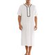 thumbnail image 1 of Camisones INSPIRE CHIC para hombres, de ajuste holgado, con mangas cortas, cómodos, color blanco, talla S, 1 of 4