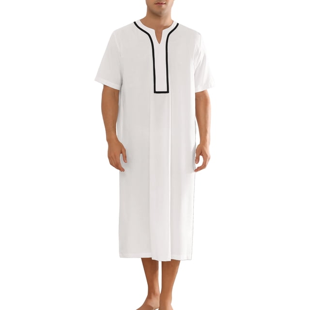 Camisones INSPIRE CHIC para hombres, de ajuste holgado, con mangas cortas, cómodos, color blanco, talla S