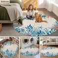 thumbnail image 6 of Summer Marine Life Round Living Room Rugs 5 ft, Ocean Starfish Coral Green Seaweeds Letter Print Washable Area Rug with Non-Slip Sturdy Edge Binding Round Carpet for Entryway Kitchen Bedroom Bathroom, 6 of 9