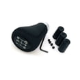 thumbnail image 4 of FlyFlise Car Manual Gear Shift Knob Shifter Black Leather Red Stitch 5 Speed, 4 of 8