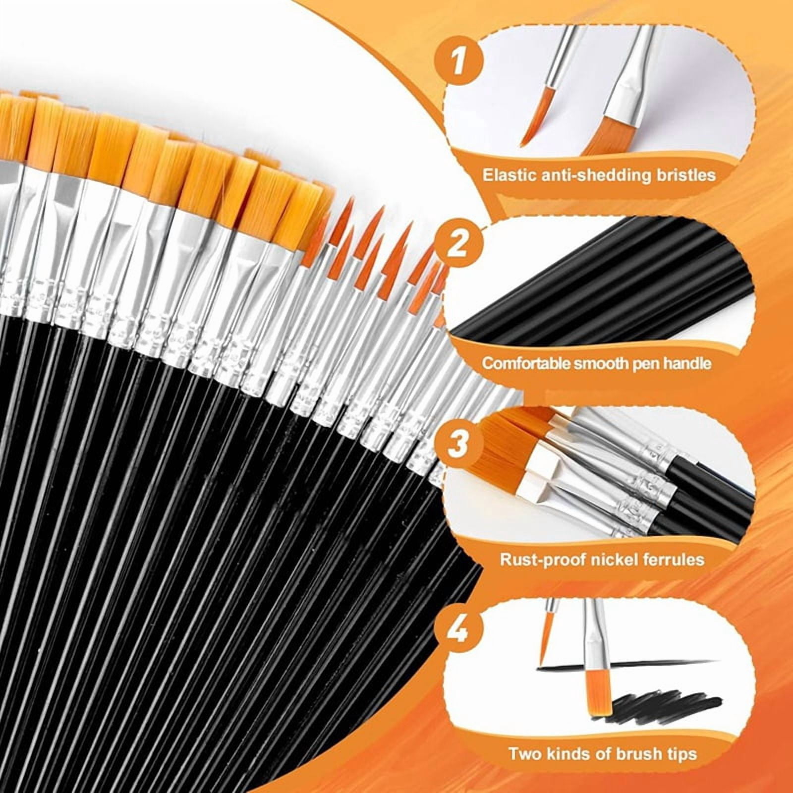 Paint Brushes,320Pcs Nylon Paint Brushes Acrylic Paint Brushes,Craft Acrylic Paint Brushes for Classroom Oil Watercolor