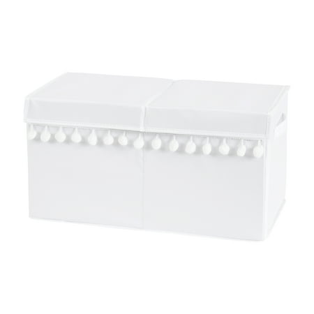 UPC: 0846480086581 | Boho Llama White Pom Pom Storage Fabric Toy Box by Sweet Jojo Designs
