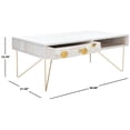 thumbnail image 4 of SAFAVIEH Reveena Bohemian Coffee Table, White Wash/Brass, 4 of 12