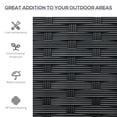 thumbnail image 4 of Black Rattan Loveseat Bench – Handwoven Patio Furniture for Balcony, Deck & Backyard – 48” Outdoor Seating with Steel Frame, 4 of 7