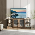 thumbnail image 2 of Farmhouse TV Stand for 65/75 inch TV, Entertainment Center with Storage Cabinet, Industrial TV Console Cabinet with Mesh Doors, 63" Rustic TV Media Console Table for Living Room, 2 of 9