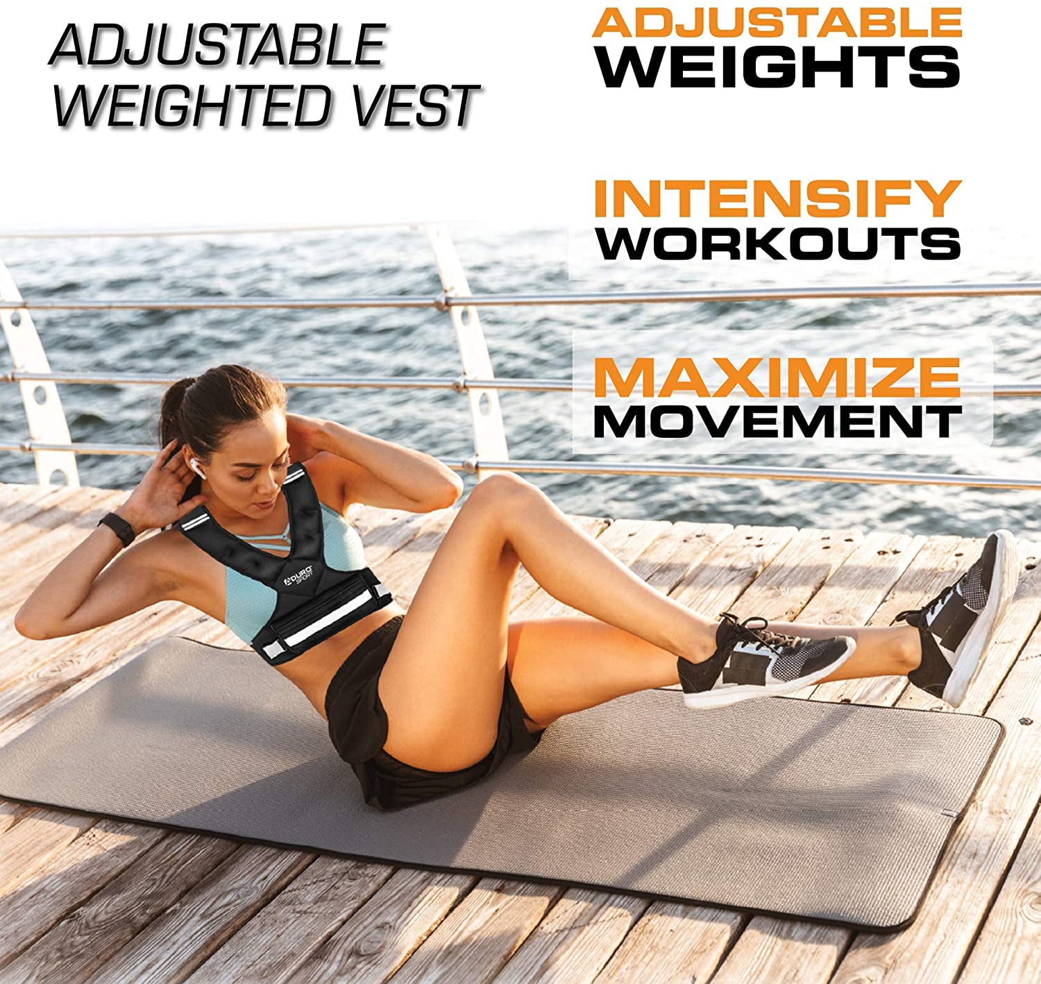 Aduro Sport Adjustable Weighted Vest Workout Equipment, 4-10lbs/11-20lbs/20-32lbs/26-46lbs Body Weight Vest for Men, Women, Kids