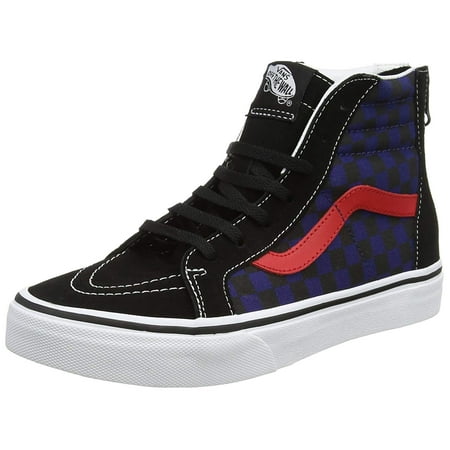 Vans SK8 Hi Zip Checkerboard Black/Blue Depth Skate Shoes 11
