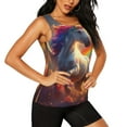 thumbnail image 2 of Susaid Rainbow Sunset Cloud White Horse Printed Racerback Workout Tank Tops for Women, Sleeveless Gym Shirts, Athletic Yoga Camisoles for Fitness-X-Large, 2 of 7
