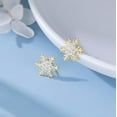 thumbnail image 2 of Sterling Silver CZ Snowflake Earrings Stud for Women Teens Christmas Snowflake Stud Earrings Winter Holiday Earrings, 2 of 6
