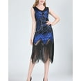 thumbnail image 6 of 20's Ladies Great Gatsby Flapper Style Dress Party New Year's Eve Blue/Black, 6 of 7
