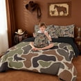 thumbnail image 4 of Erosebridal Camouflage 7pcs Bedding Comforter Set,Cartoon Ocean Sloth Camo Silhouette Queen Bedding Sets For Boys Kids,Reversible Black, 4 of 7