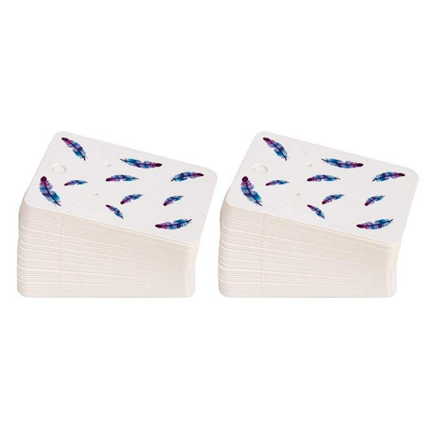 100 tarjetas colgantes coloridas para pendientes, expositores de joyas de 0,8 pulgadas Plumas Royal Blue