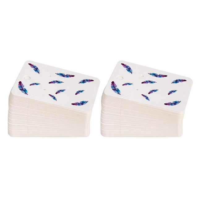 S SERENABLE 100 Pcs/Set Hanging Accessories for Earring, Necklaces, Bracelets Display Blue Feathers