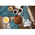 thumbnail image 3 of Sticky Toffee Oven Mitt and Pot Holders Cotton Set of 3, Silicone Non-Slip Kitchen Set, Blue, 3 of 6