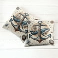 thumbnail image 4 of Ambesonne Nautical Throw Pillow Cover Pack of 2, Mandala Astronomy Marine, 2 Pcs-18"x18", Dark Teal Redwood Ivory, 4 of 5