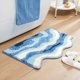 thumbnail image 4 of Alfombra de baño absorbente super azul, 19x31IN, antideslizante, lavable, respaldo de goma, alfombras para el baño, alfombra para la ducha, alfombra absorbente tejida para el baño, 50*80CM, 4 of 9