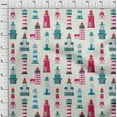 thumbnail image 4 of oneOone Cotton Poplin Pink Fabric Sea Lighthouse Craft Projects Decor Fabric Printed By The Yard 56 Inch Wide, 4 of 6