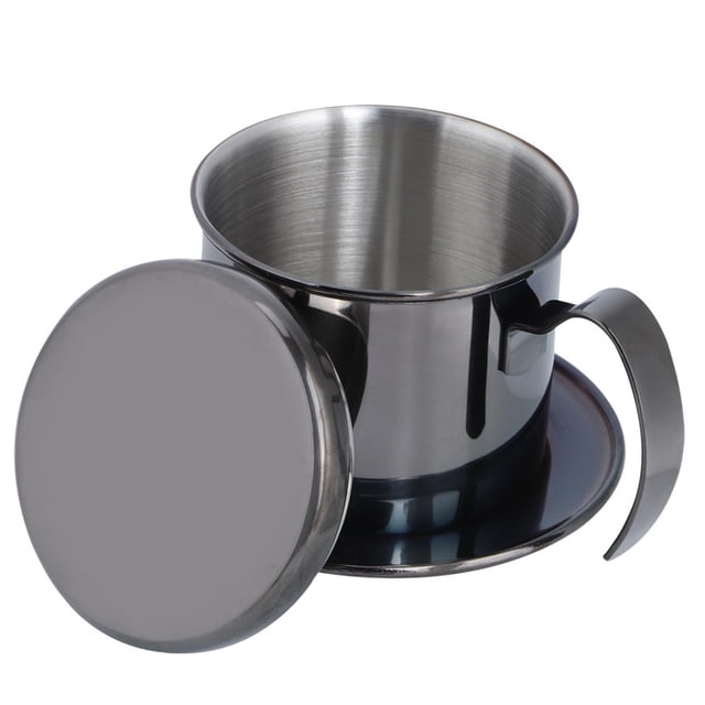 Stainless Steel Coffee Drip Filters, Portable Single Cup Coffee Maker Pot with Handle and Lids Coffee Drip Brewer for Home Kitchen Office Outdoor Camping