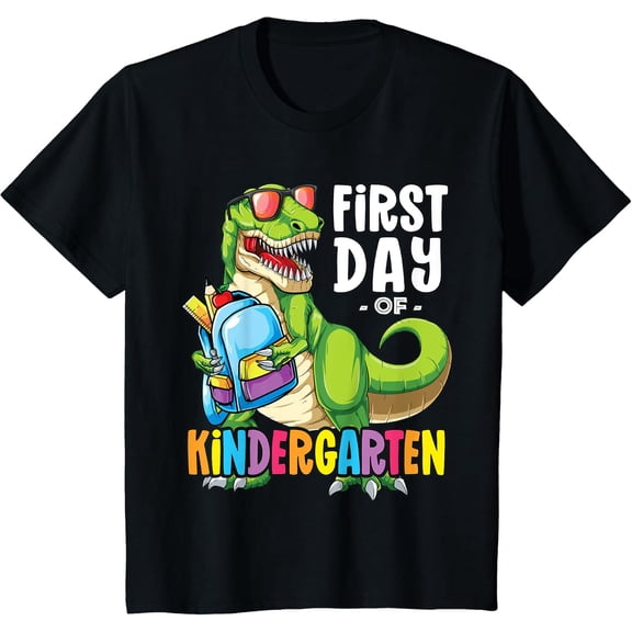 First Day Of Kindergarten Dinosaur First Day Of School Boys T-Shirt Size S-5XL