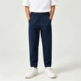 thumbnail image 2 of Jinhomg Kids Boys School Uniform Pants Soft Cotton Jogger Pants Elastic Waist Tapered Pant Back to School Stretch Casual Trousers for Boys Size 6-15Y, 2 of 9