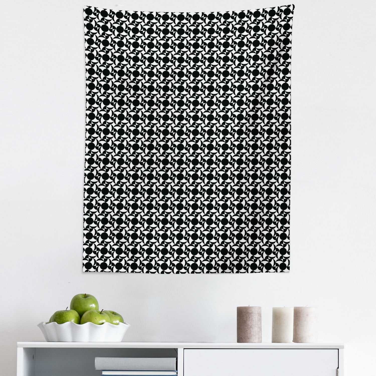 Pinwheel Tapestry, Curved Geometric Style Shaped Minimalist Pattern ...