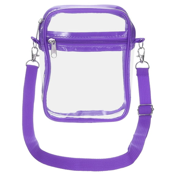 Uxcell Clear Crossbody Purse Bag, Stadium Approved Clear Shoulder Bag, Purple