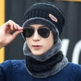 thumbnail image 7 of Winter Beanies Gloves Scarf Sock Sets for Men Fleece Lined Skull Cap Neck Warmer Touch Screen Gloves and Thicken Socks Set, Black, 7 of 7