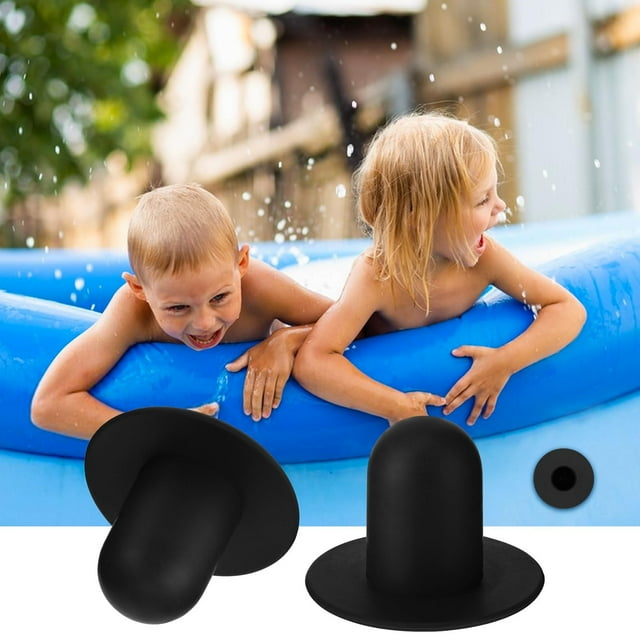 WIFKLSIIPG Set of 4 Pool Replacement Plug Caps Durable and Reliable Pool Drain Plugs for Inground and Above Ground Pools Easy to Install with A Secure Fit(Black)