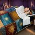 thumbnail image 4 of Homewish Sun Moon Patchwork Bed Sheets, Hippie Celestial Full Size Sheets, 4pcs, 1 Flat Sheet, 1 Fitted Sheet and 2 Pillowcases, 4 of 6