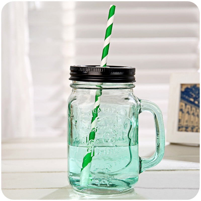 Drinkingjar Fashion Vintage Mason Glass Drinking Jar 500ML Retro Vintage 17oz 4 Colors