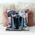 thumbnail image 3 of Amrita Sen Three Women Indoor/Outdoor Pillow with Removable Cover in White Blue Brown18x18, 3 of 5
