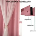 thumbnail image 5 of Lapalife Stars Blackout Curtains for Girls Bedroom, Double Layer Star Cut Out Curtains Nursery Home Decor, 1 Panel, Baby Pink, 51''x 63'', 5 of 6
