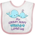 thumbnail image 3 of Inktastic My Great Aunt Whale-y Loves Me Boys or Girls Baby Bib, 3 of 4