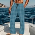 thumbnail image 7 of purcolt Mens Plaid Pajama Pants Drawstring Elastic Waist Lightweight Sleep Pants Lounge Pants Sleepwear PJ Bottoms with Pockets, 7 of 7