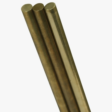 K&S Engineering Solid Brass Rod - Universal, Mill Finish - 1/16in x 12in, 3 Pack