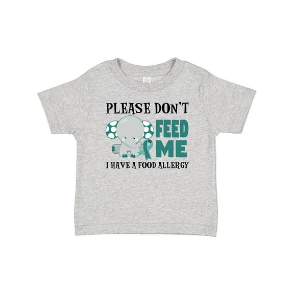 Inktastic Please Dont Feed Me I Have a Food Allergy with Elephant and Ribbon Boys or Girls Baby T-Shirt