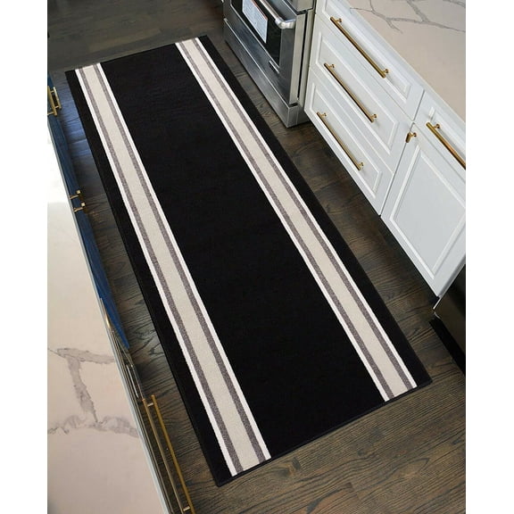 Extra-Long Low Pile Runner Rug Skid Resistant Backing Rug Runner Bordered Geometric Abstract Design Cut to Size Roll Runner Rugs - 13 Feet x 32 Inch
