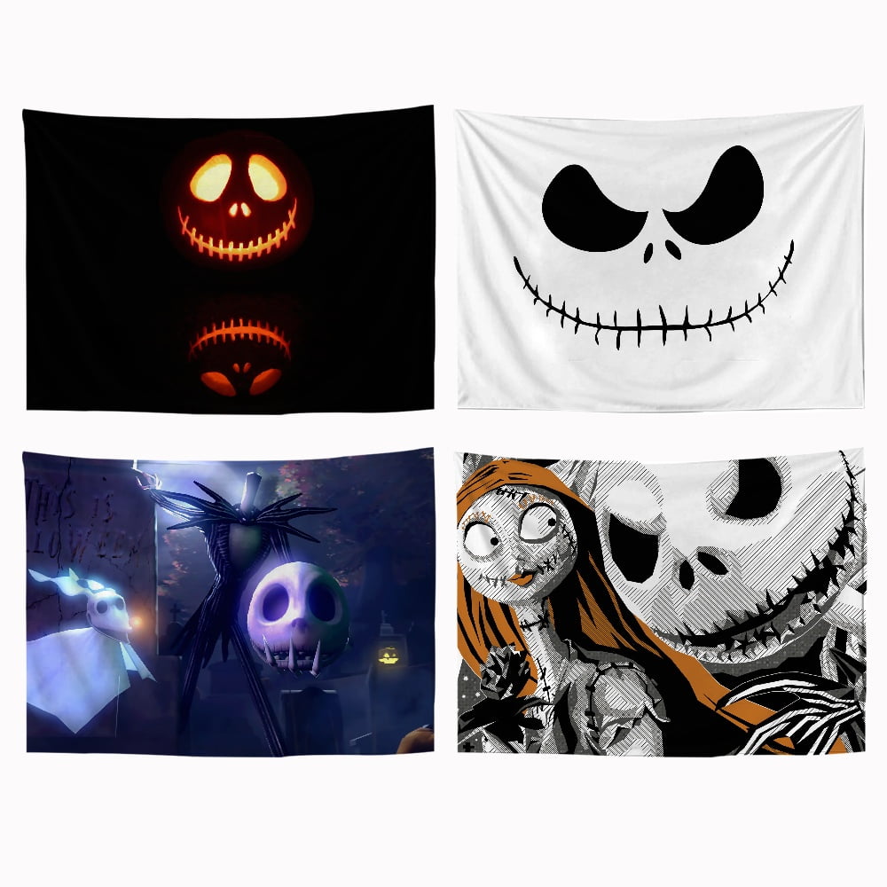 The Nightmare Before Christmas Christmas Tapestry,Jack and Sally Wall