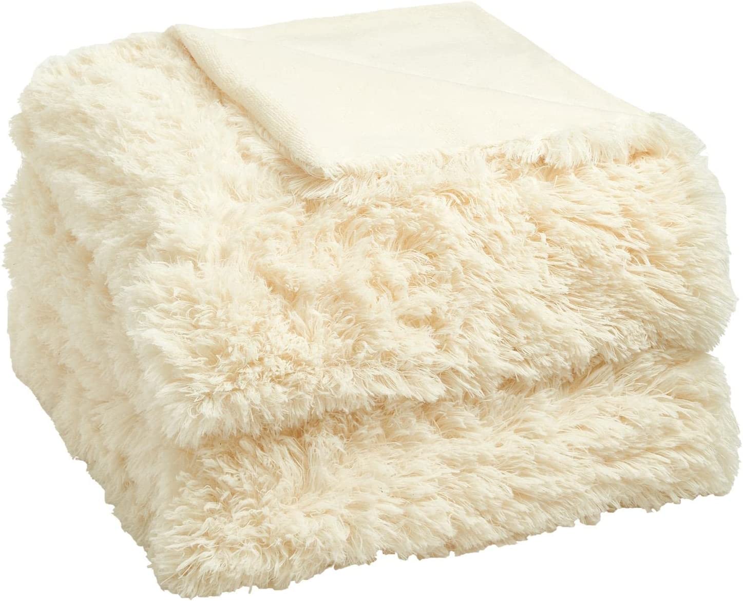 Sienna Super Fluffy Fleece Throw Shaggy Faux Fur Blanket Warm Long Pile
