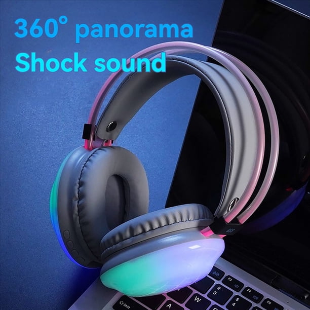 Auriculares para Juegos RGB Auriculares Inalámbricos Bluetooth Auriculares para Juegos de Deportes Electrónicos Auriculares para Computadora con Iluminación Dinámica Verde