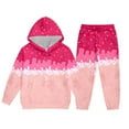 thumbnail image 6 of Kiijoy Toddler Girls Sweat Suit Ice Cream Print Cute Hoodie Sweatpants Set, Sizes 3-4T, 6 of 7