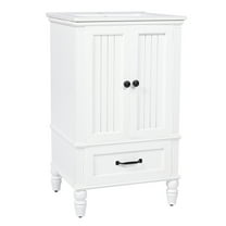 GVN Bathroom Storage Cabinet, Floor Cabinet,20" Bathroom Vanity with Sink, Bathroom Cabinet with Two Doors, Magnetic Door Stopper, White