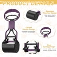 thumbnail image 3 of Uxcell Poop Scooper, 11" Long Handle No Touch Dog Poop Scooper Grabber Non-Breakable Spring Pick Up Tool Shovel, (Purple), Intended for Dogs Waste in Lawns/Grass/Dirt/Gravel, 3 of 7